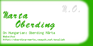 marta oberding business card